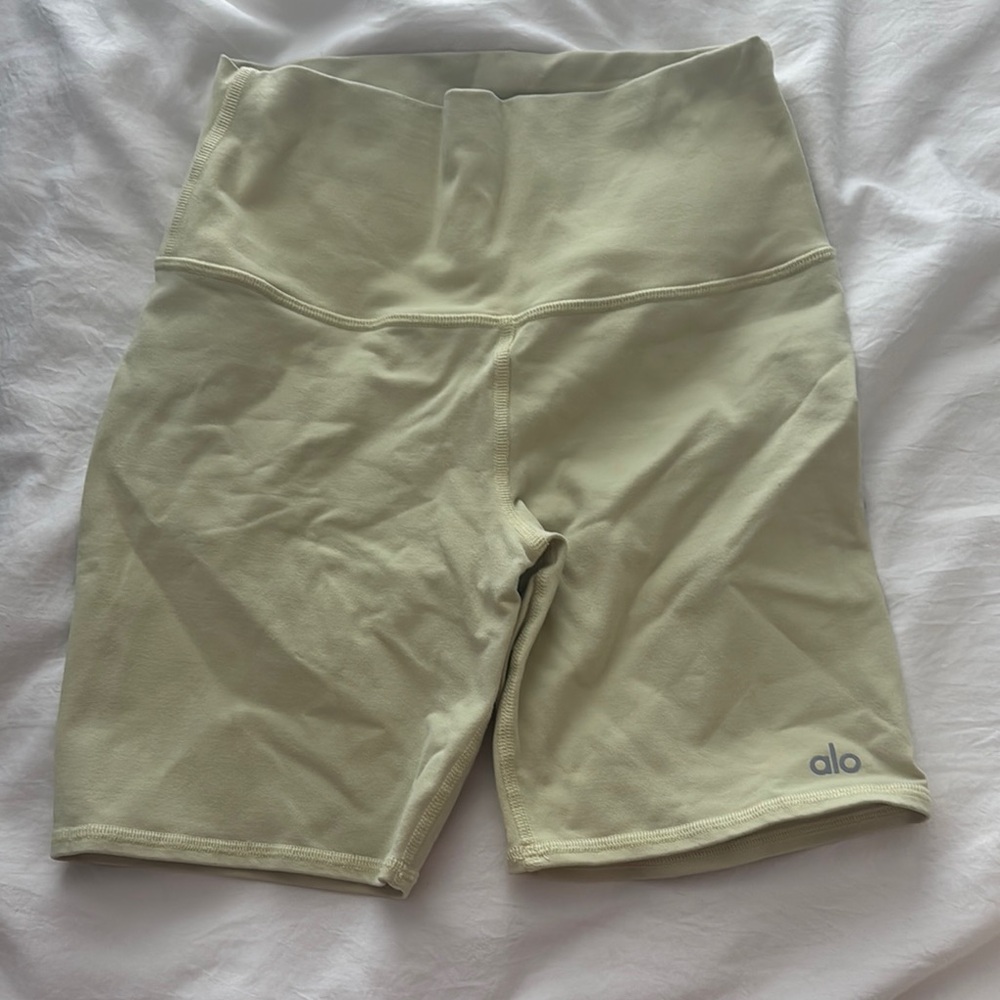 ALO Yoga Yellow Athletic Shorts with Compression Fit